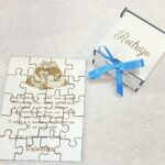 Conjunto caixa e convite puzzle